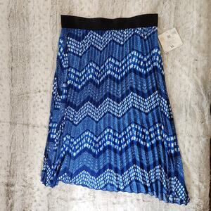 NWT Lularoe Blue Pleated Midi Skirt womens size XL